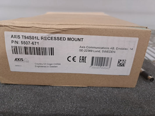 New, Axis Comm, 5507-671, Network Camera Recessed Mount, Indoor, 1.3 Lb Load