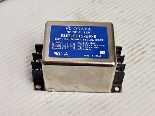 OKAYA NOISE FILTER SUP-EL15-ER-6 15 A AMP 250V - USED