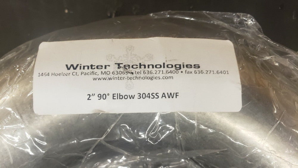 New, Winter Technologies, B2S-G200U, 2" Unpolished 90 Deg 304 Stainless Steel