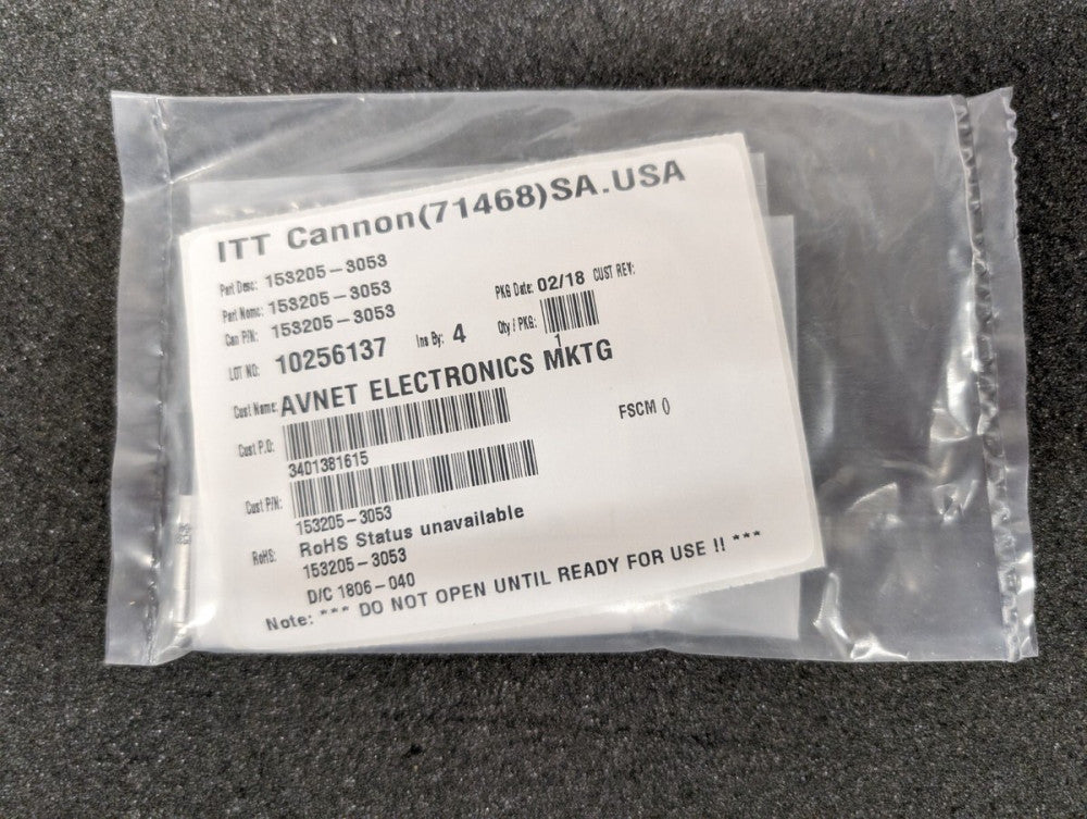 New, ITT Cannon, 153205-3053, RADIO FREQUENCY CABLE ASSEMBLY