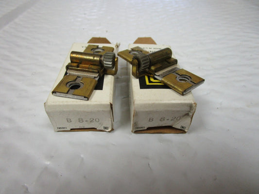 NEW LOT OF 2 SQUARE D B8.20 OVERLOAD HEATER ELEMENT