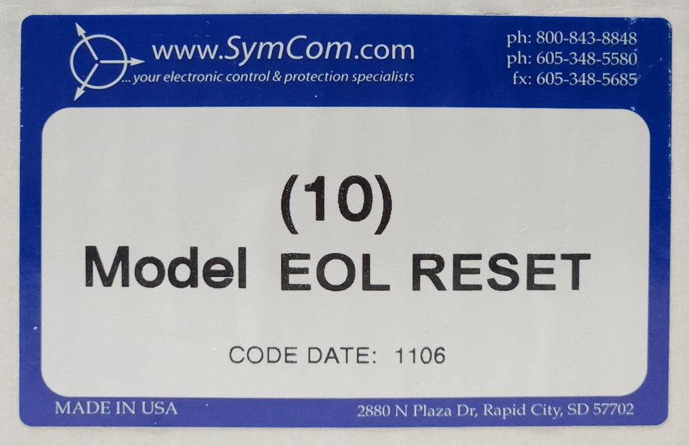 EATON SYMCOM MODEL EOL Motor Saver Overload Reset Module COM-RESET