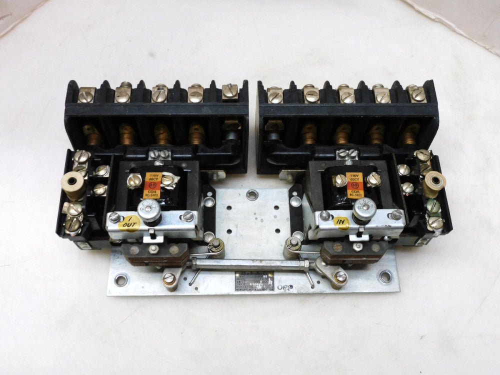 ALLEN BRADLEY BULLETIN 705 REVERSING STARTER SIZE 1 SER 539564 110VCOIL 3PH