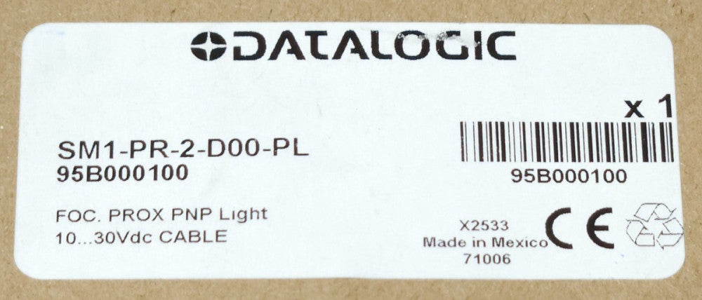 DATALOGIC SM1 PR 2 D00 PL Fixed Focus PNP Light Proximity Sensor 95B000100 10-30