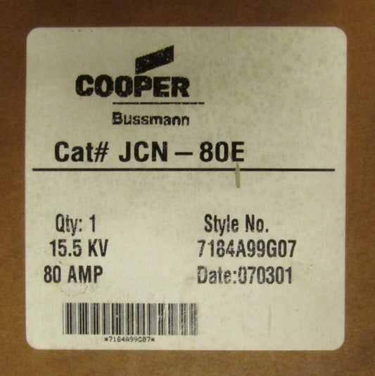 COOPER BUSSMAN JCN 80E 15.5 KV 80 Amp Fuse 7184A99G07