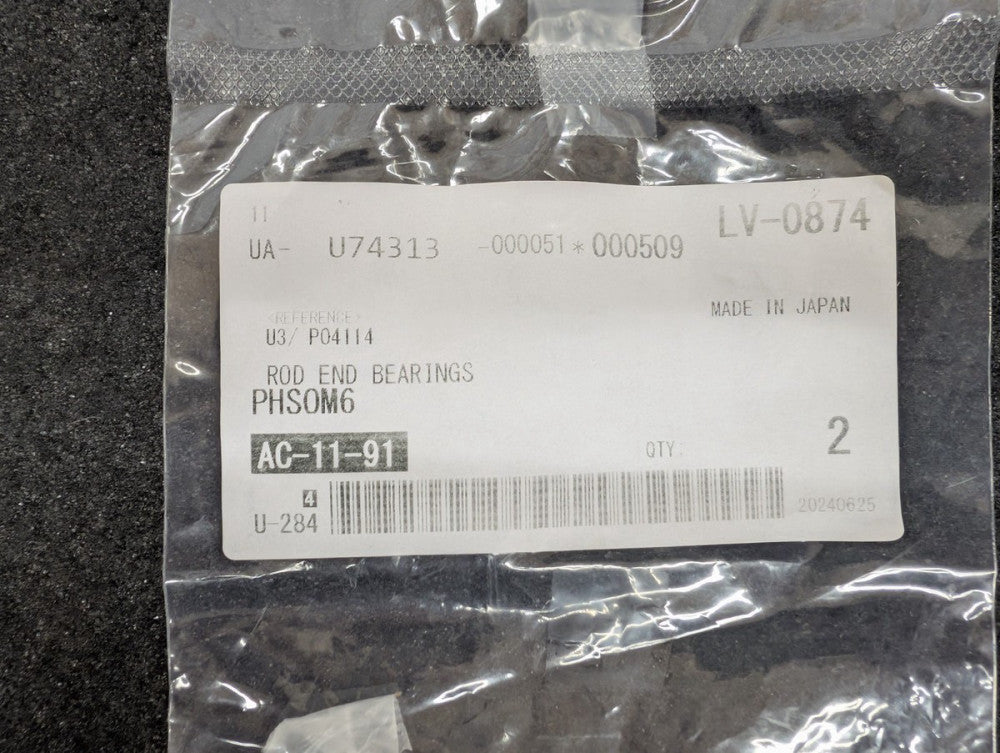 New, Misumi, PHSOM6, ROD END BEARINGS - STANDARD, MALE 