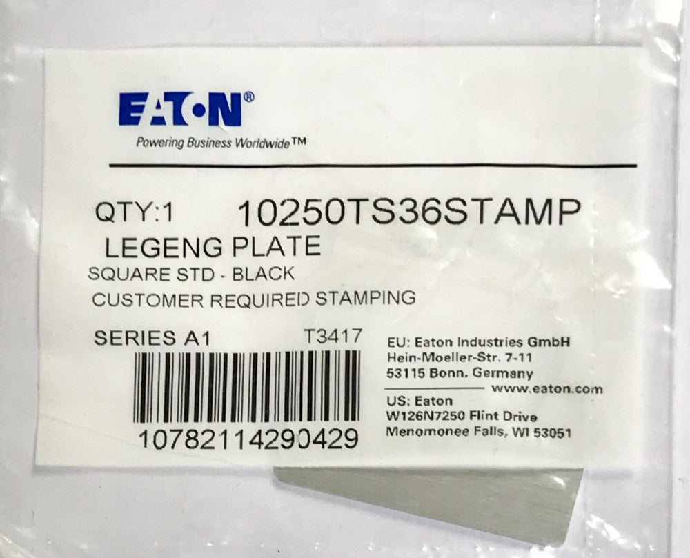 LOT OF 10 EATON CULTER HAMMER 10250T536STAMP PRESET SET Legend Plate 10250TS36B