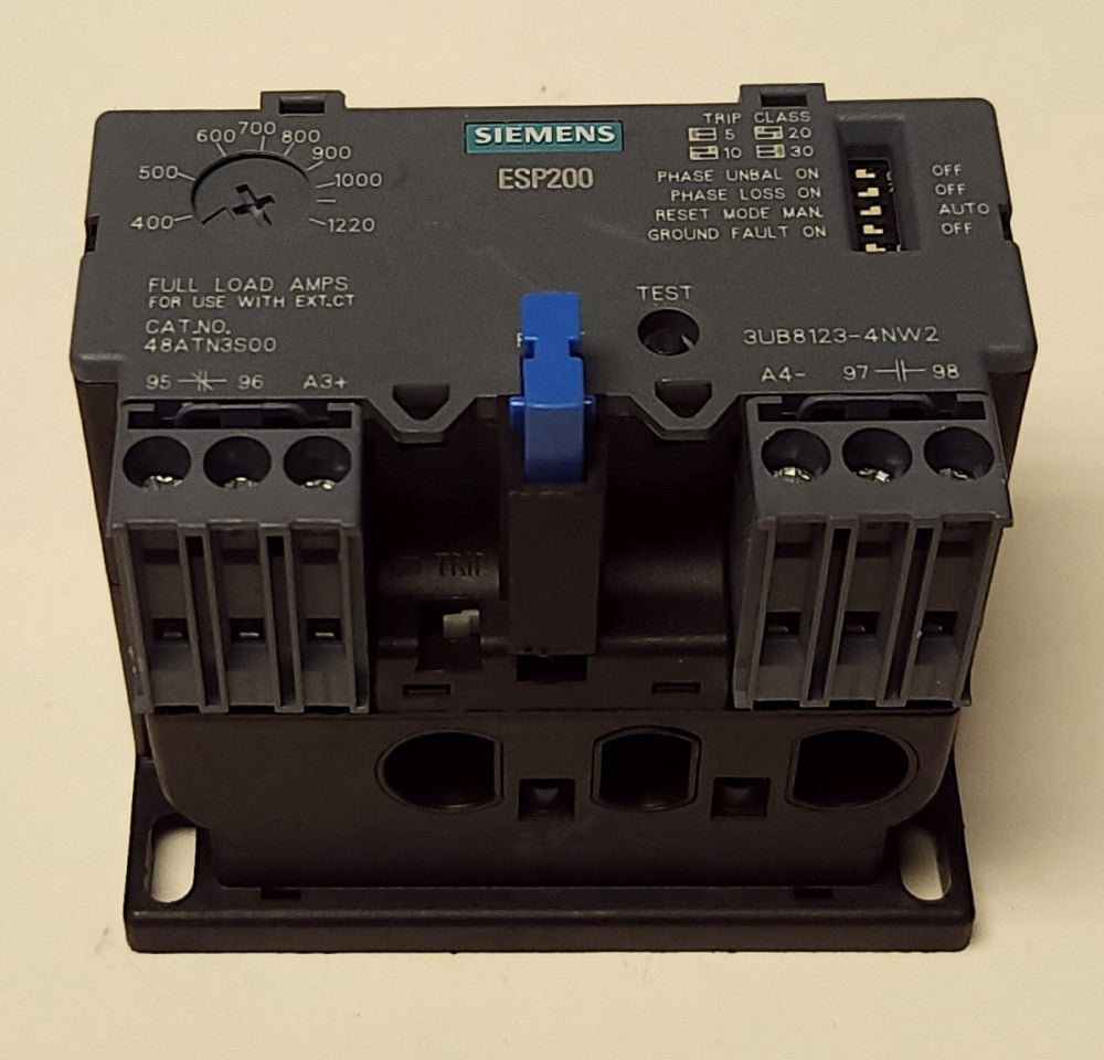 SIEMENS 48ATN3S00 ESP200 Overload Relay 3UB8123 4NW2 400-1220 AMP