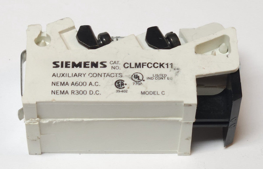 SIEMENS CLMFCCK11 2 NO 2 NC A200 V200 Auxiliary Contact Coil Clearing