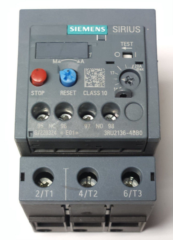 SIEMENS SIRIUS 3RU2136 4BB0 Electronic Overload Relay 14-20 AMP