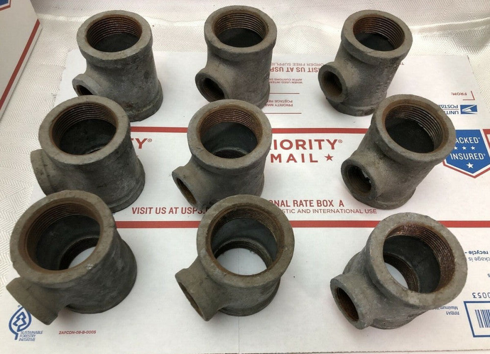 Galvanized Galv tee female mall reducing, 1-1/2 x 1-1/2 x 3/4 in