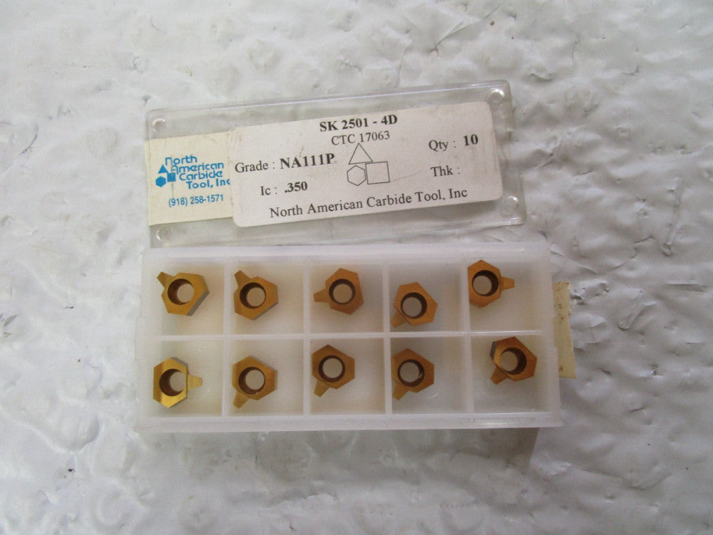 Lot Of 10 North American NA111P Carbide insert SK2501-4D
