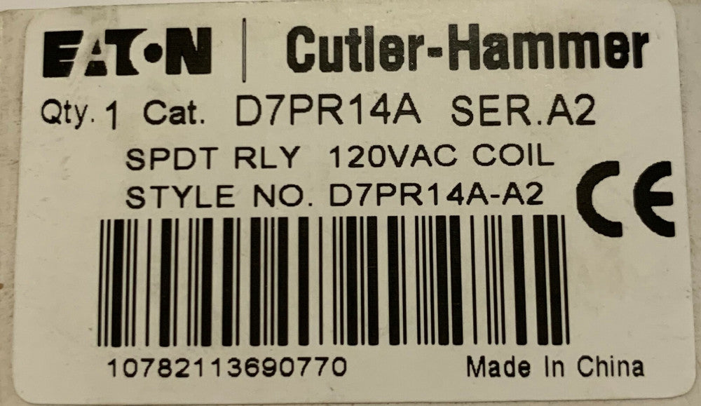 EATON CUTLER HAMMER D7PR14A 120 VAC SPDT Relay