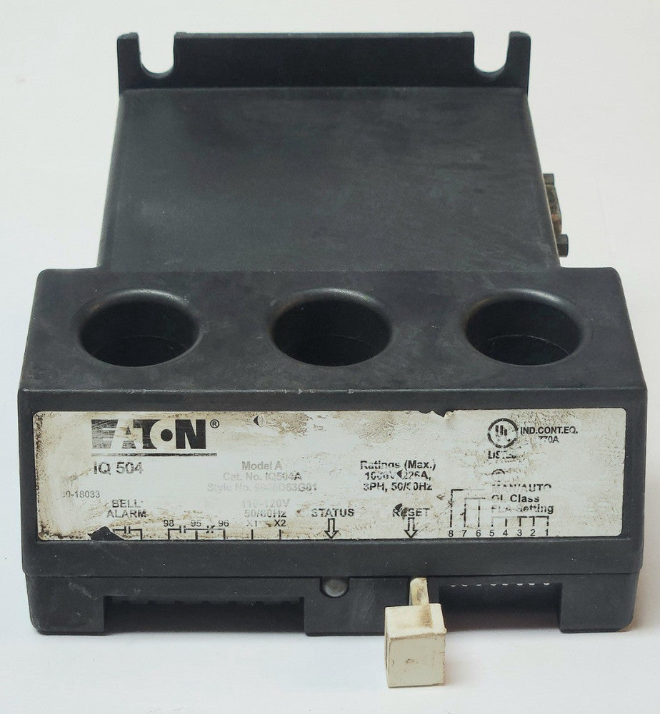 EATON CUTLER HAMMER IQ504A 120 VAC Size 4 IQ500 Modular Overload Relay 9966D63G0