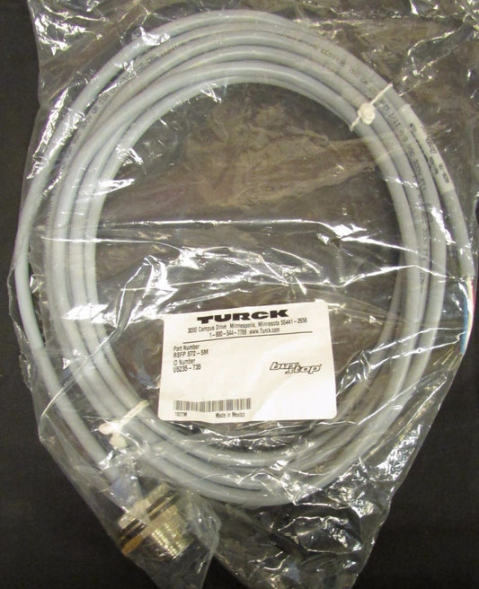 TURCK RSFP 572 5M Bus Stop 5 Pin 3 Meter Male Plug Cable