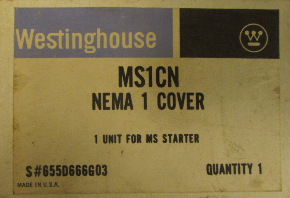 WESTINGHOUSE MS1CN MS Manual Starter Nema 1 Cover 655D666G03