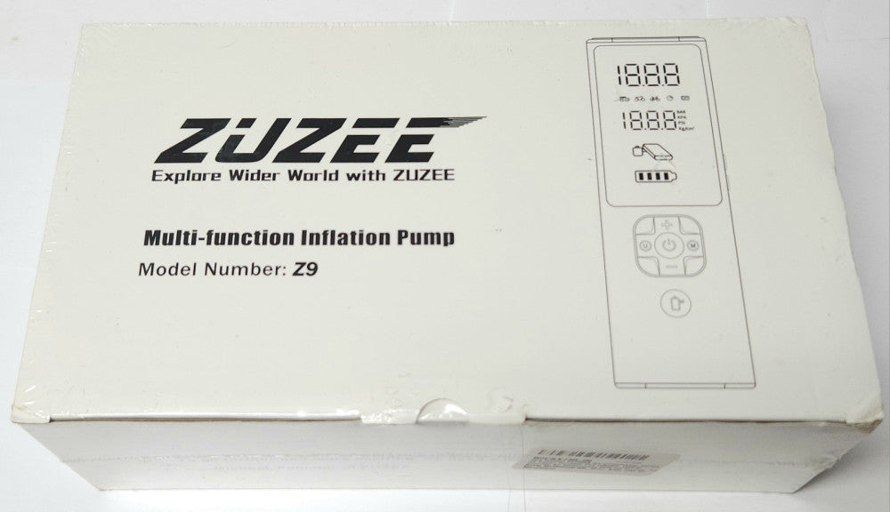 SEALED ZUZEE MODEL Z9 MULTI Function Inflation Pump 150 PSI HD Display MOTO BIKE