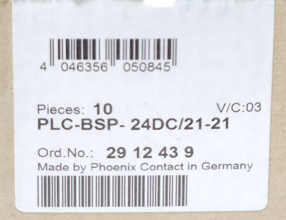 BOX OF 4 PHOENIX CONTACT PLC BSP 24DC 21-21 Relay Base Socket Module 29 12 43 9