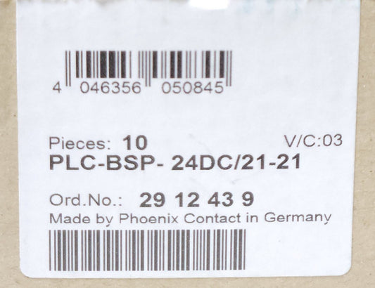BOX OF 4 PHOENIX CONTACT PLC BSP 24DC 21-21 Relay Base Socket Module 29 12 43 9