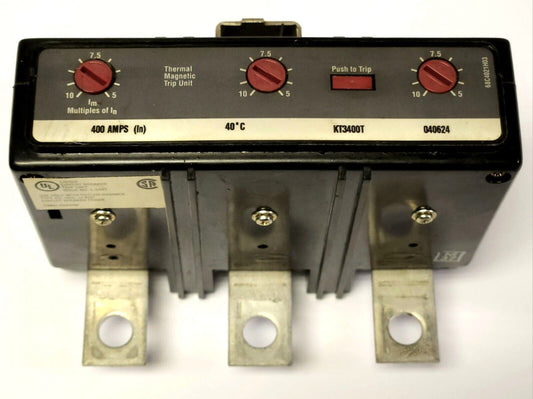 EATON CUTLER HAMMER KT3400T K Frame 400 AMP Type KD HKD TRIP Unit