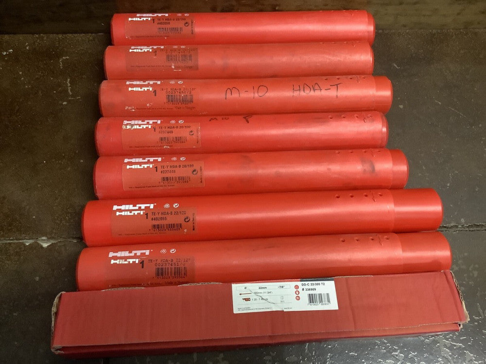 Lot Of 8 Hilti Concrete Bits. See Pictures For Model #'S