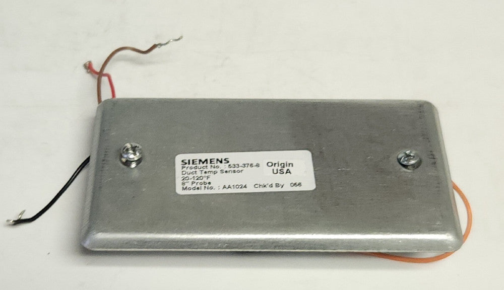 SIEMENS 533 376 8 DUCT TEMPERATURE SENSOR 20-120° F Model AA1024 Sensor ONLY