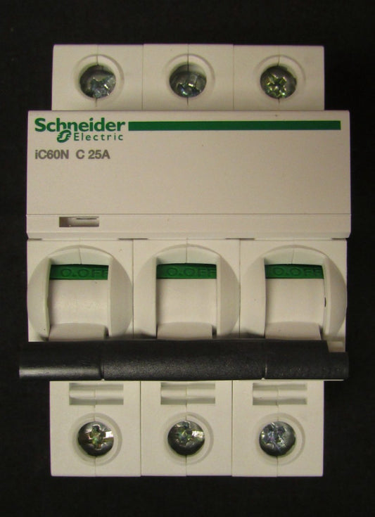 SCHNEIDER ELECTRIC A9F74325 3 Pole 25 Amp 400V Acti9 IC60N Circuit Breaker