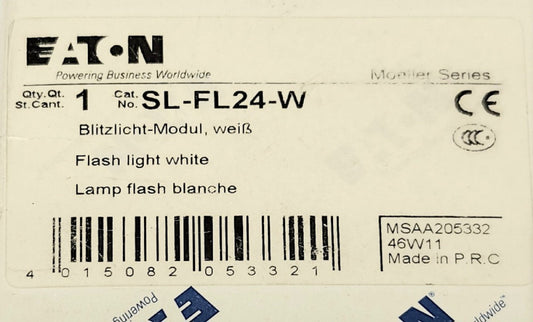 EATON MOELLER SL FL24 W 24 VAC VDC WHITE CLEAR Flashing Stack Light Module