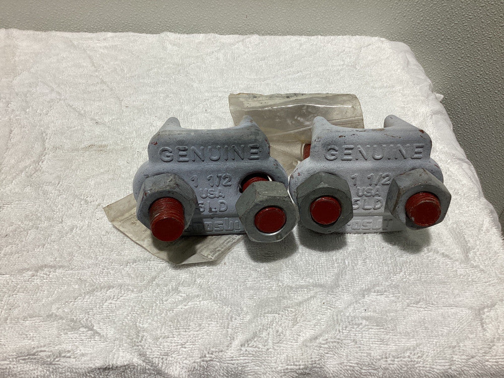Genuine Crosby 1-1/2” Wire Rope Cable Clamp. Lot of 2. (G-450 Red-U-Bolt)