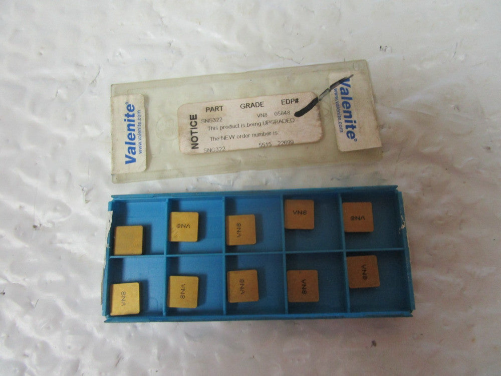 Lot Of 10 Valenite VN8 Carbide Inserts SNG 322