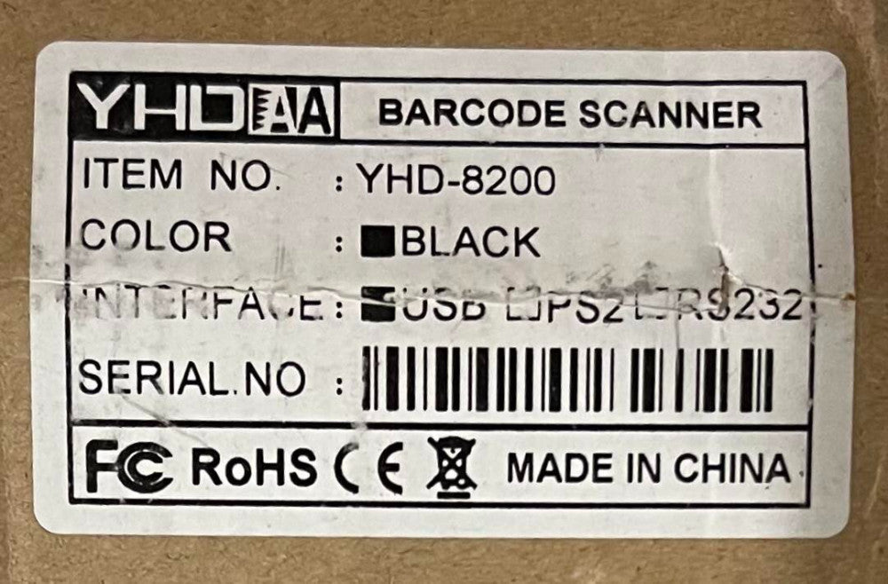YHD AA YHD 8200 Barcode Scanner BLACK