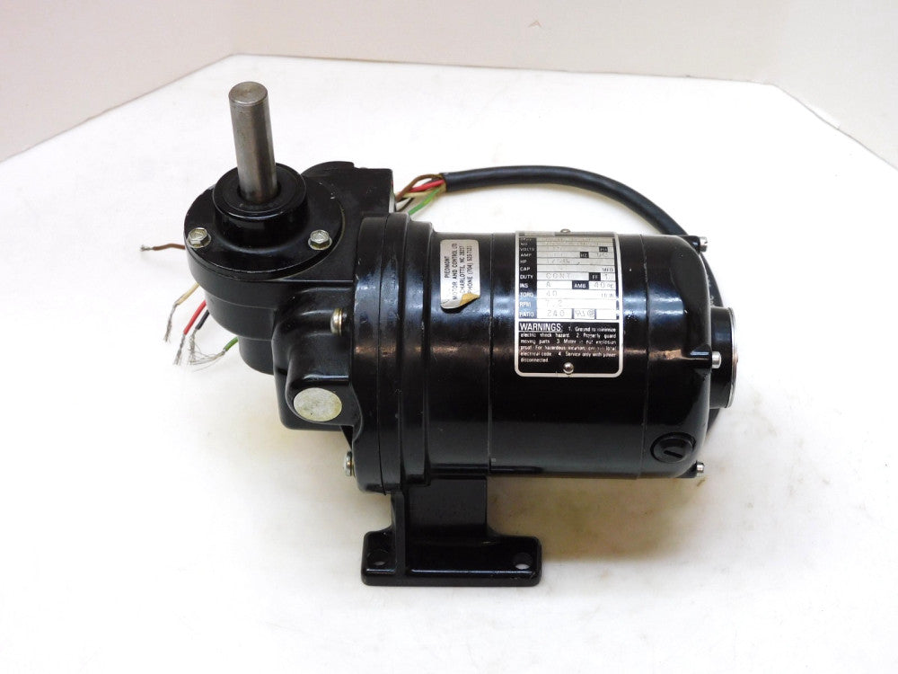Bodine Electric NSH-12RG DC Gearmotor 556PK3059 115V 1/50HP 7.2 RPM 240:1 Ratio