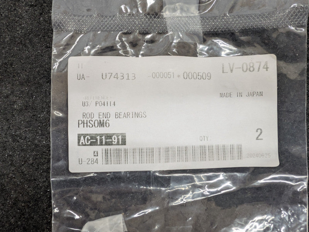 New, Misumi, PHSOM6, ROD END BEARINGS - STANDARD, MALE 