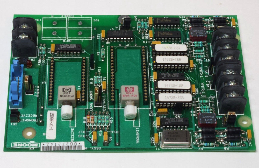 MOORE 15996 31 1 Fiber Transmitter Receiver PC Board Module 15227-451 15996-31