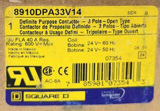 SQUARE D 8910DPA33V14 3 Pole Definite Purpose Contactor 8910 DPA 33 24 Volt 30