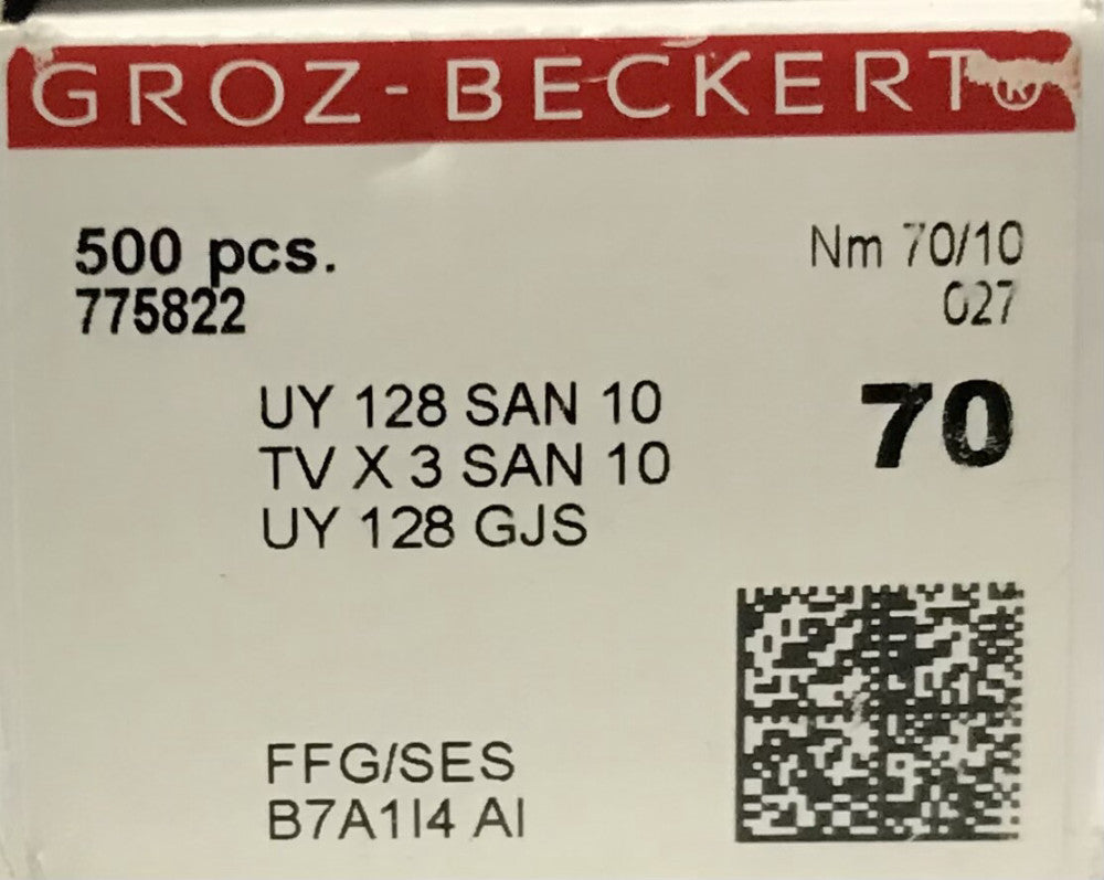 BOX OF 500 GROZ BECKERT 75822 NM 70/10 027 07 UY 128 SAN 10 TV X3 SAN 10 UY 128
