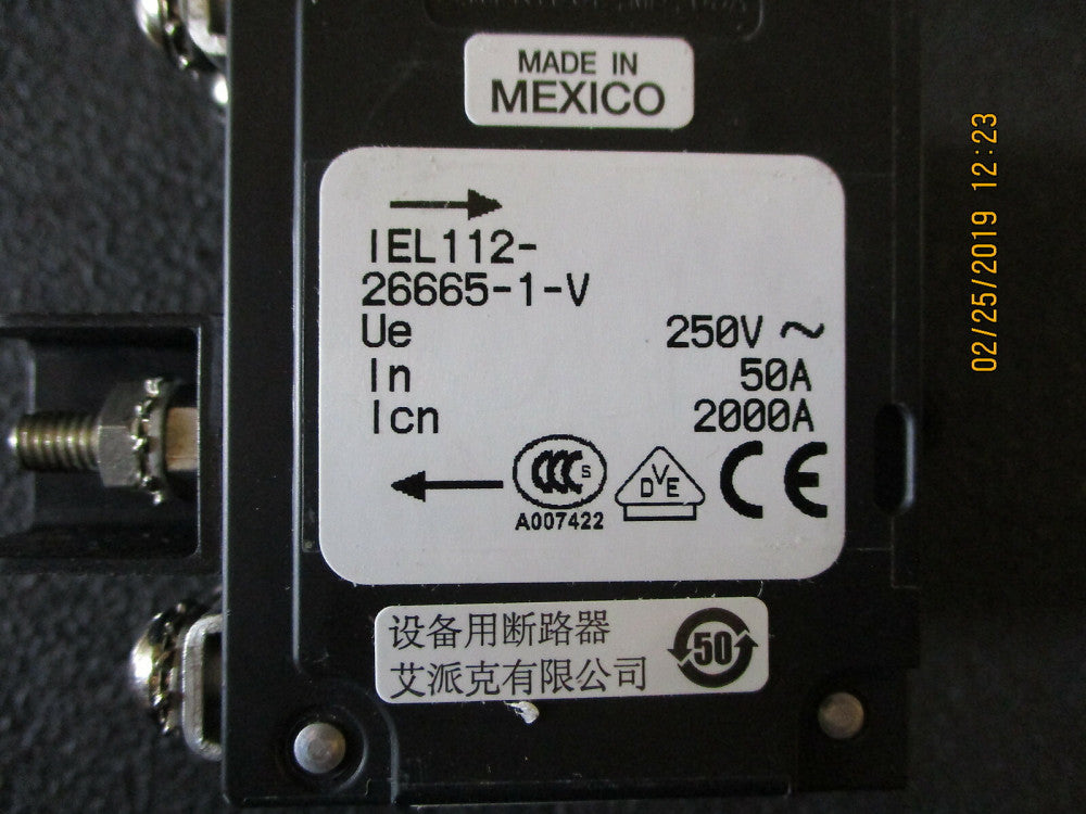 New, Airpax, IEL112-26665-1-V, CIRCUIT BREAKER MAG-HYDR LEVER