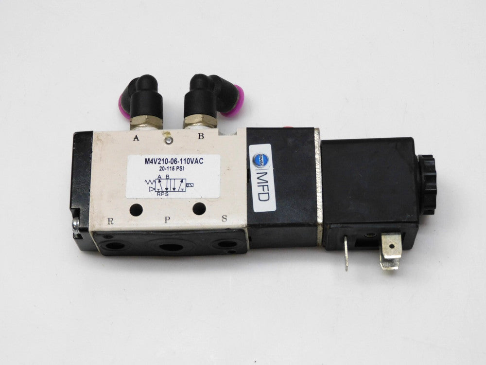 BIMBA M4V210-06-110VAC SOLENOID VALVE 20-115PSI 110V COIL 3.5VA 50/6Hz
