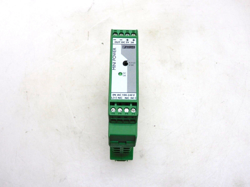 PHOENIX CONTACTOR MINI-PS-100-240 AC/5DC/3 POWER SUPPLY 100-240VAC
