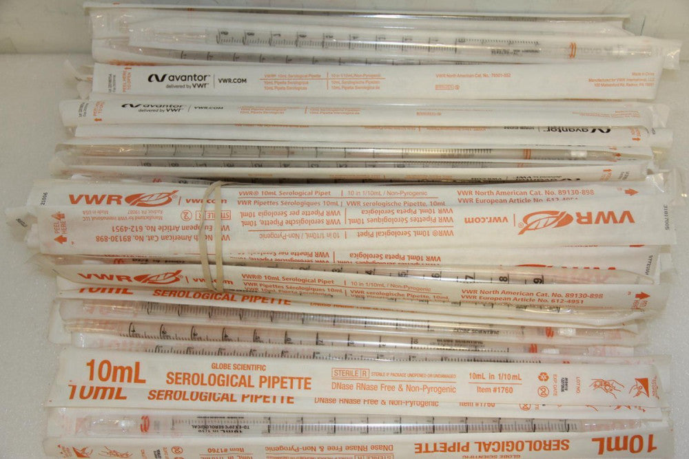 Lot of 95 VWR AVANTOR GLOBE Scientific 10mL Serological Pipettes