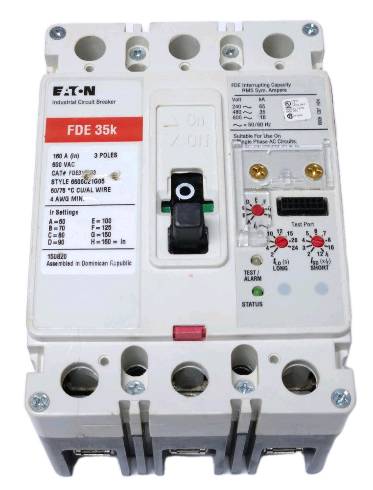 EATON FDE316033 Type FDE 60-160AMP Electronic LS Circuit Breaker HASP LOCK HOLES