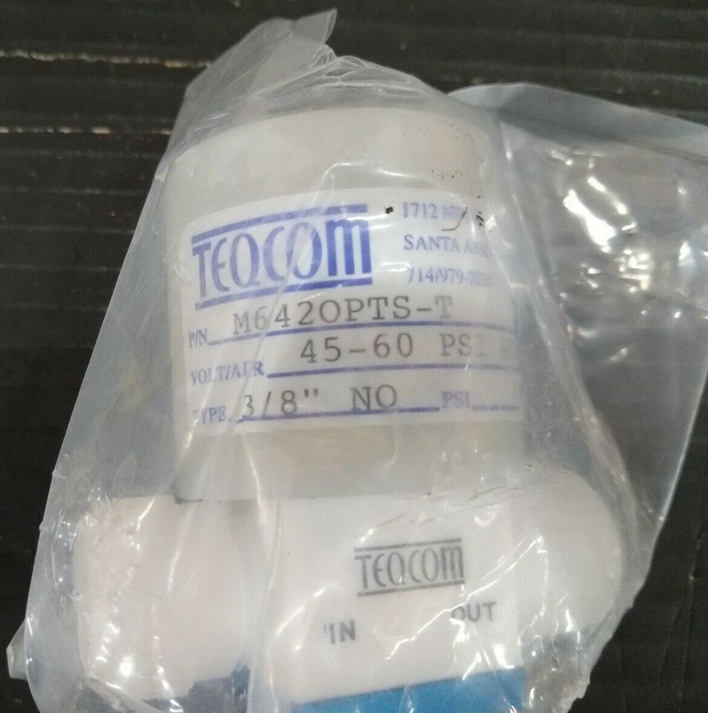New, Teqcom, M6420PTS-T, 2 Way Pneumatic NO, 3/8 grab seal ports, 1/4 orifice