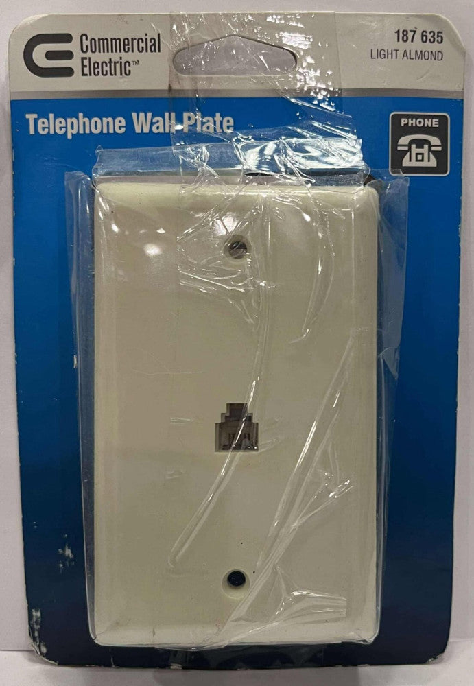 COMMERCIAL ELECTRIC 187 635 Telephone Wall Plate Light Almond