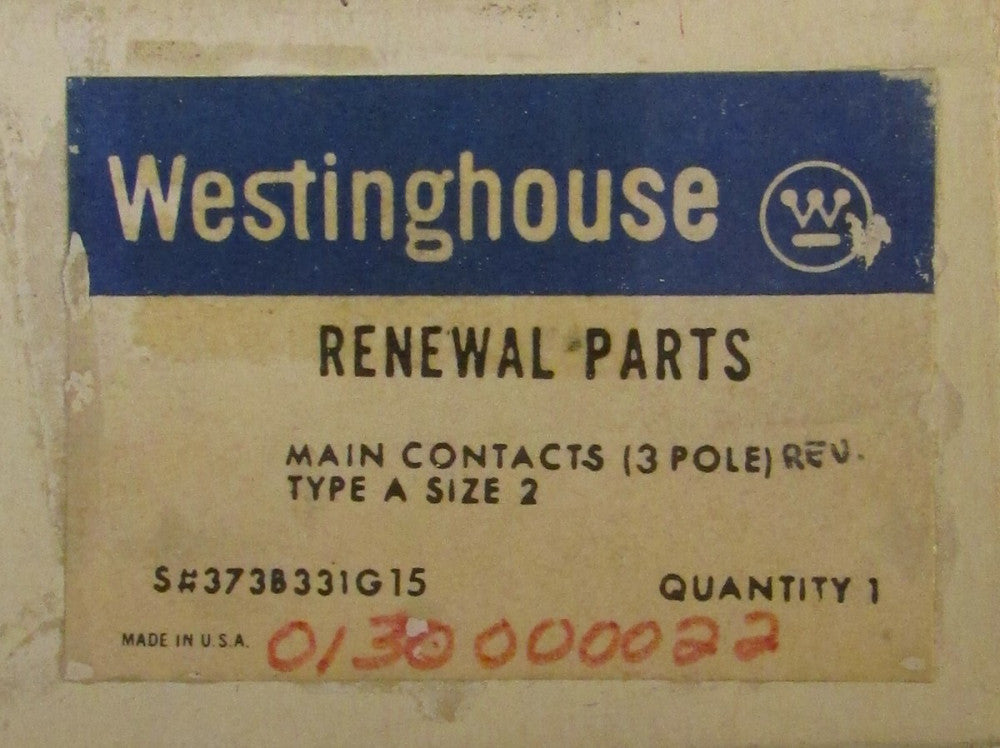 WESTINGHOUSE CUTLER HAMMER Size 2 A200 Reversing Starter Contact Kit 373B331G15