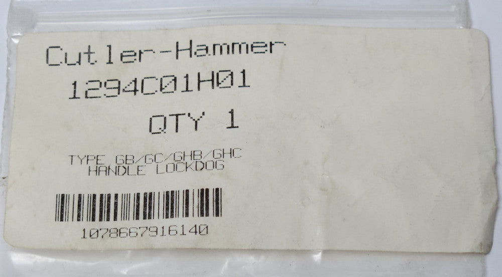 EATON CUTLER HAMMER 1294C01H01 Type GBGC GHB GHC Breaker Handle Lock DOG