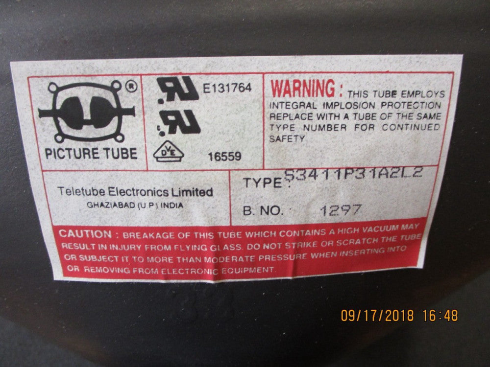 Teletube S3411P31A2L2 14" CRT. Brand New!