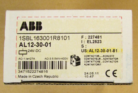 ABB AL12 30 01 81 24V DC Contactor 1SBL163001R8101