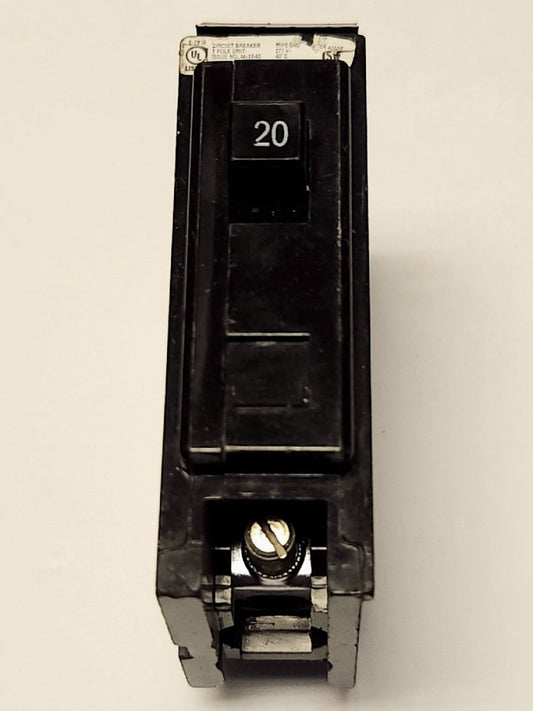 EATON CUTLER HAMMER GHQ1020 Single Pole 20 AMP Type GHQ Circuit Breaker