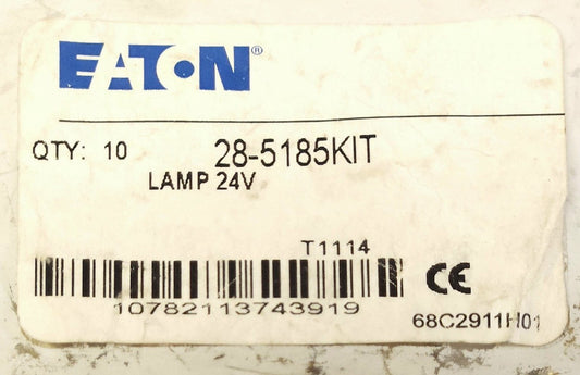 BAG OF 10 EATON CUTLER HAMMER28 518 Pushbutton Pilot Light Lamp Bulb 24 Volt