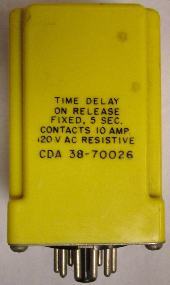 AMF POTTER & BRUMFIELD CDA 38 70026 120V 5 Second Time Delay Relay